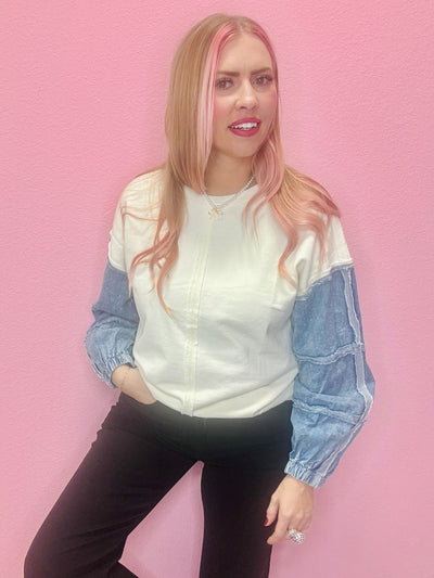 The Sammie Denim Sleeve Top