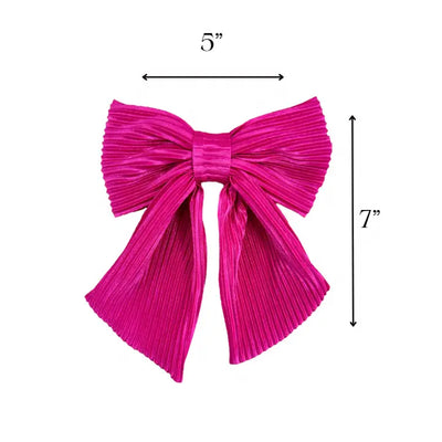 Bubble Gum Pleated Hair Bow