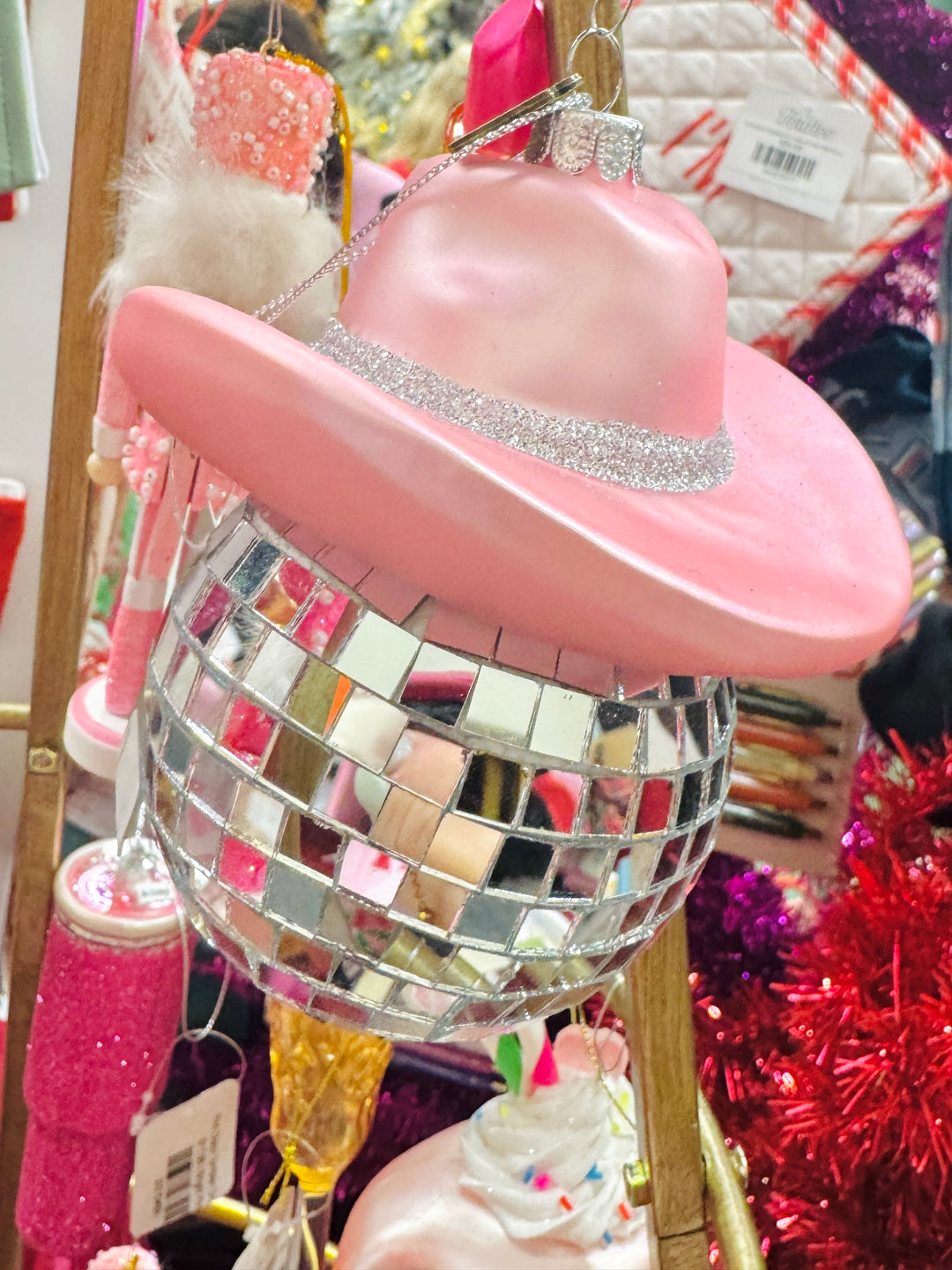 Pink Shiny Cowboy Hat Ornament