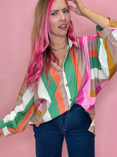 The Jade Stripe Top