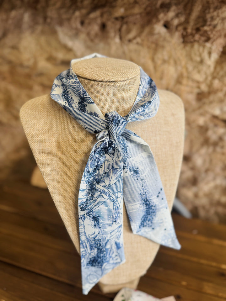 Soft Silky China Blue Scarf
