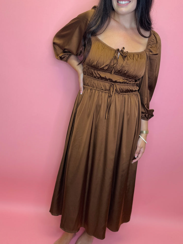 Cold Brew Satin Dress