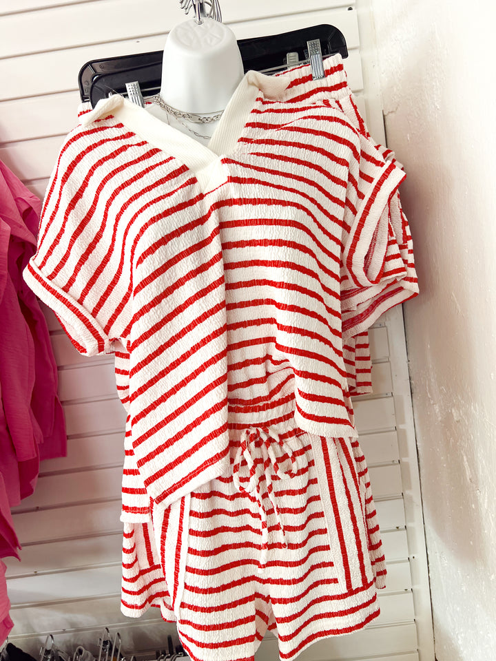 Candy Stripe Collared Top