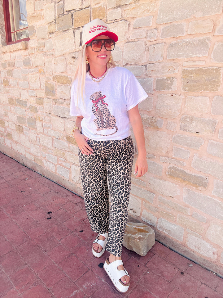Bow Wild Leopard Graphic Tee
