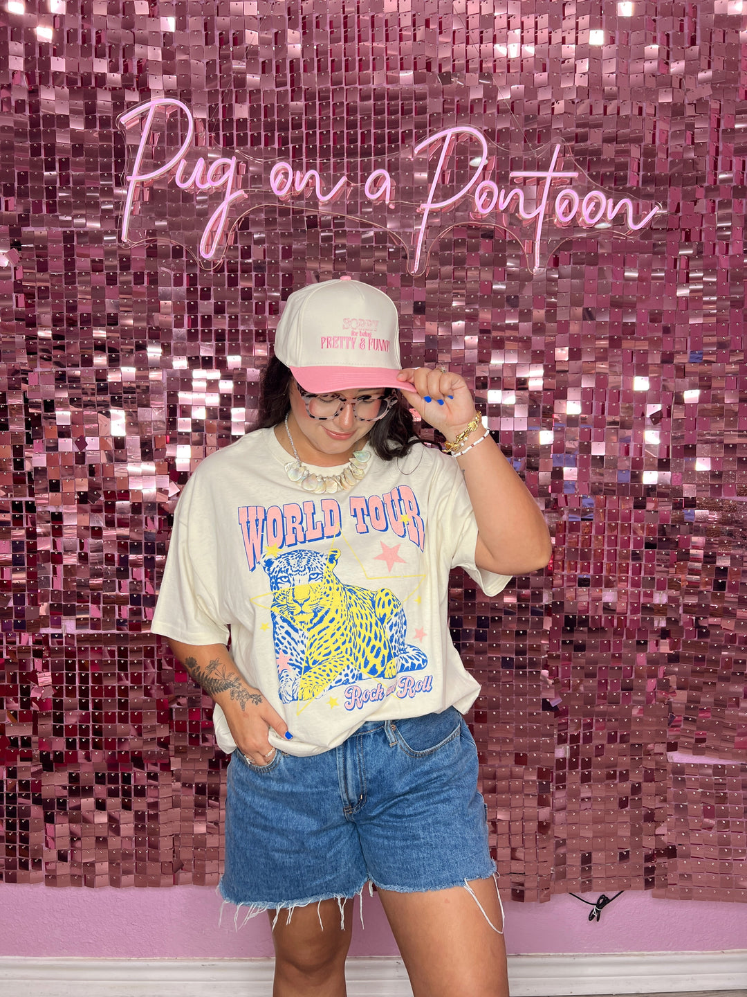 World Tour Leopard Crop Tee