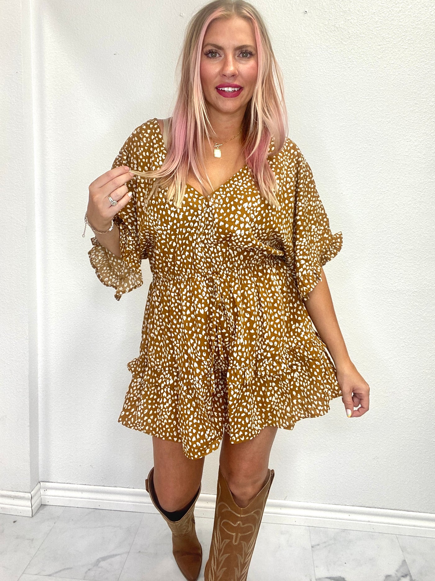 On The Spot Caramel Romper