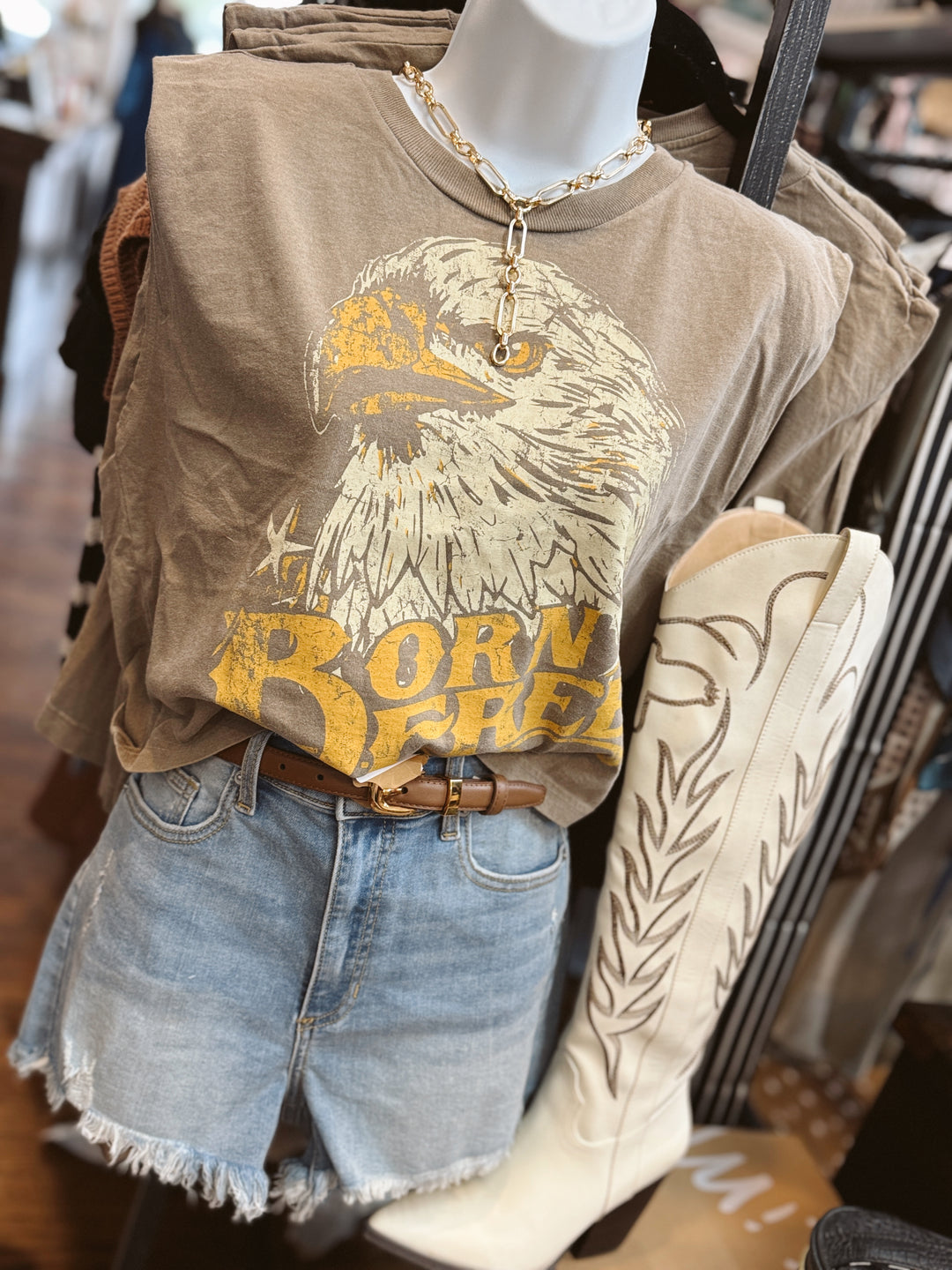 Born Free Muscle Top Graphic Tee