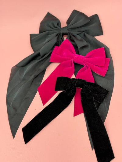 Velvet Bow Clip