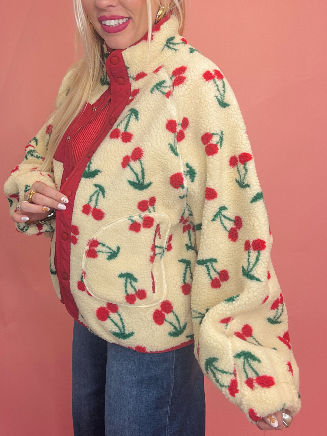 The Pick Me Cherry Fleece Jacket