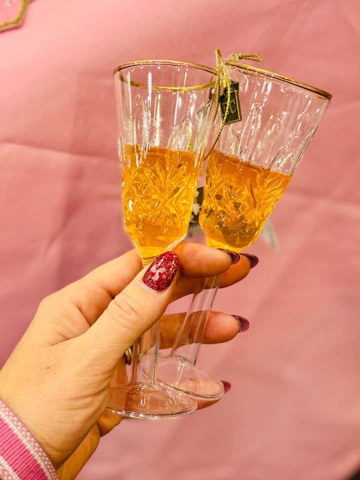 Champagne Flute Glass Ornament