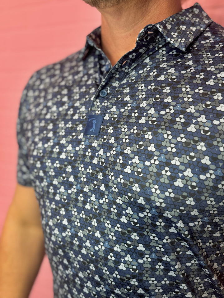 Whale Tail Navy Men’s Polo Shirt