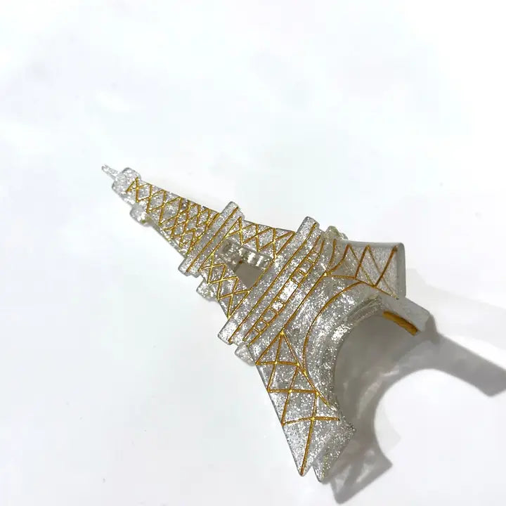 Hand-Painted Eiffel Tower Paris Claw Hair Clip