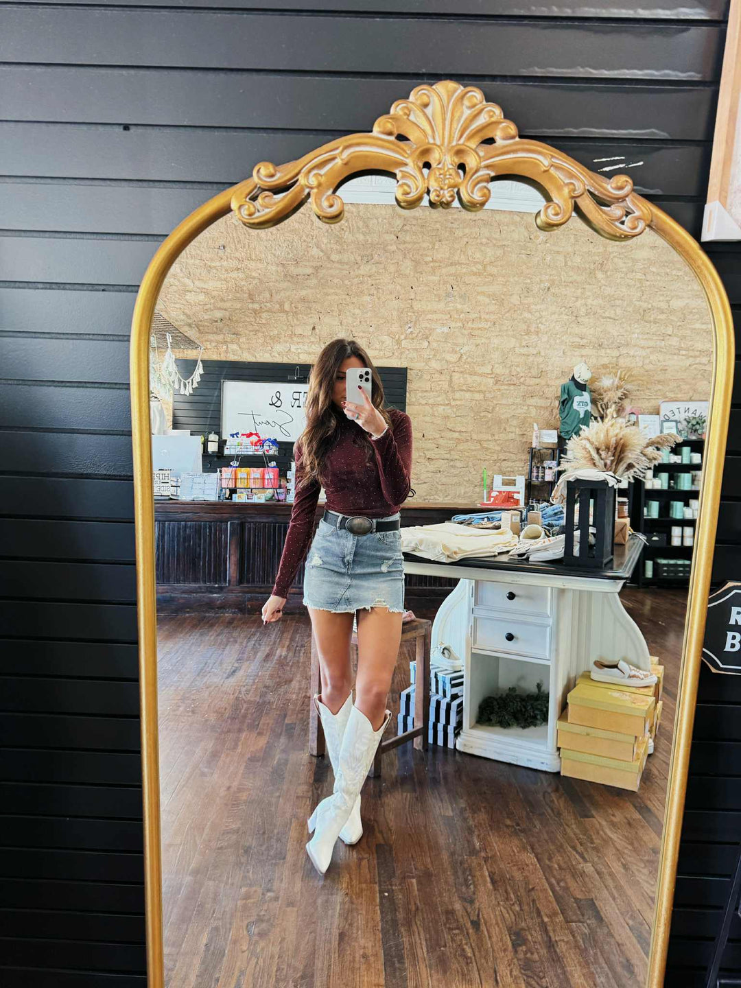 The Brynn Denim Stretch Skirt