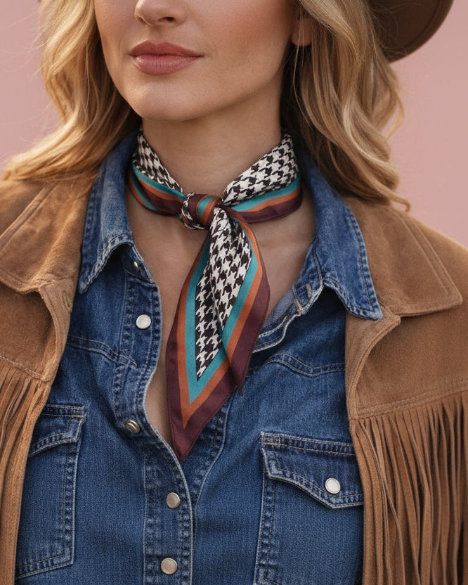 The Arizona Western Houndstooth Twilly Scarf