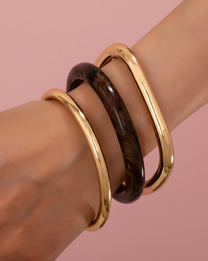 Tort & Gold Bangle Set