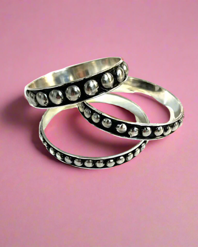 Western Bubble 3 Bangle Bracelet Set