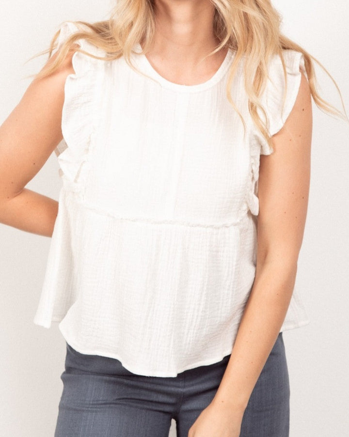 The Erica Ruffle Sleeve Top