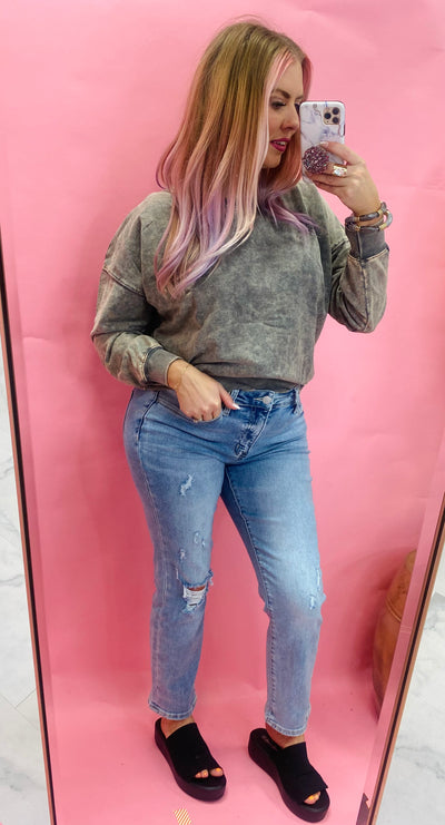 The Grace Distressed Crop Jeans
