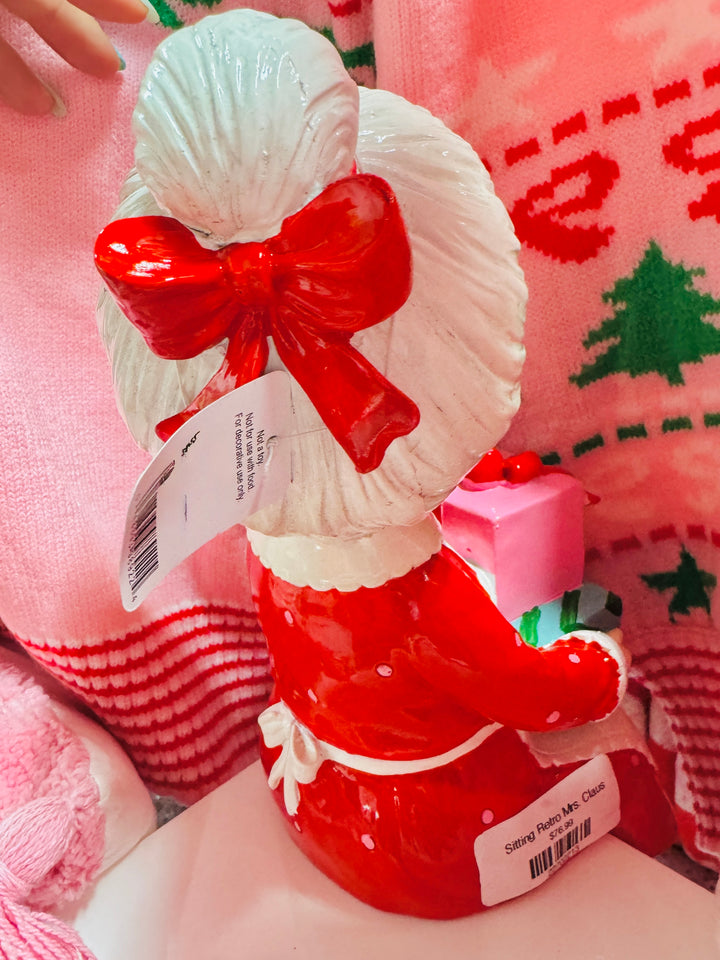 Sitting Retro Mrs. Claus