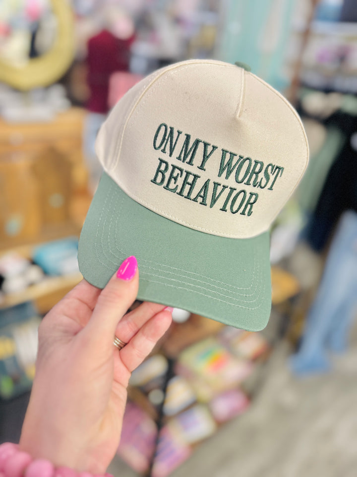 On My Worst Behavior Trucker Hat