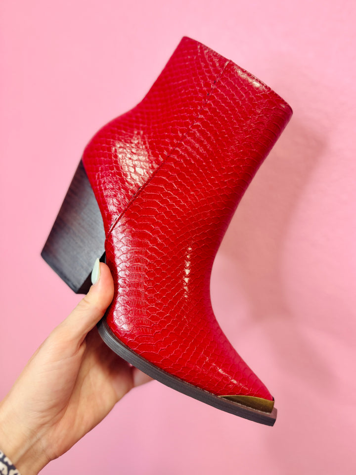 The Frankie Red Bootie