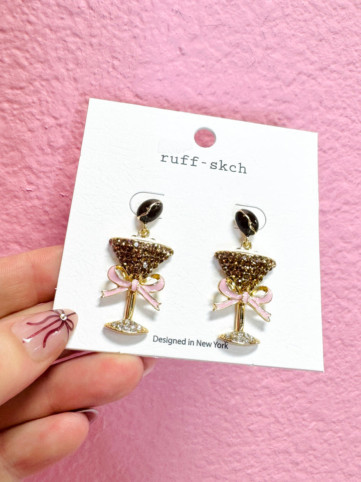 Espresso Martini Rhinestone Earrings