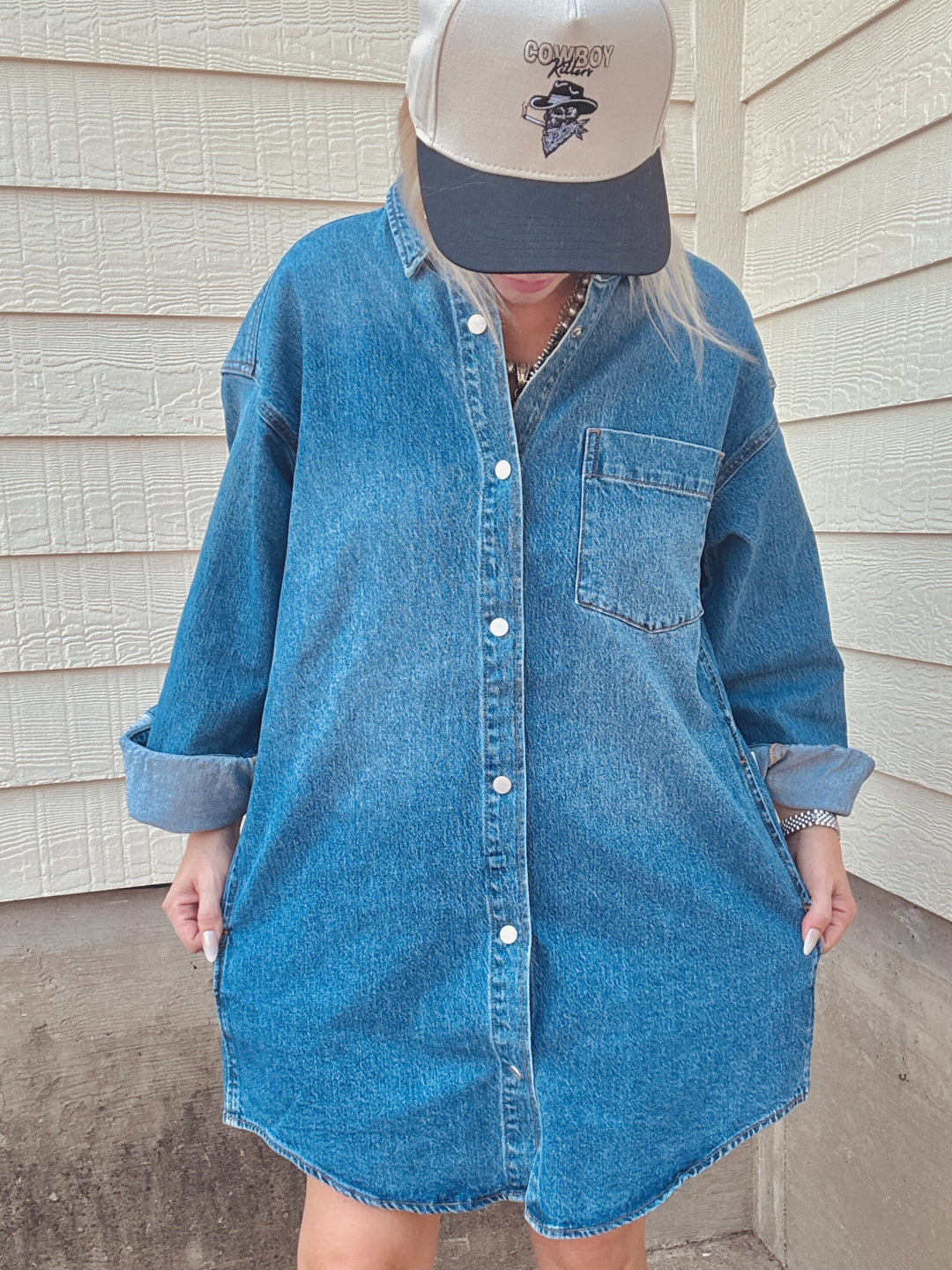 Blue Jean Beauty Shirt Dress