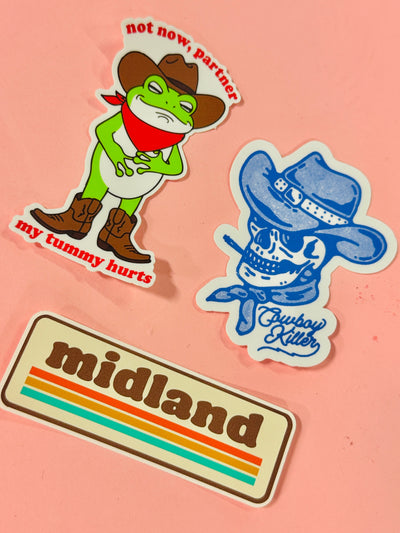 Retro Stripes Midland Sticker