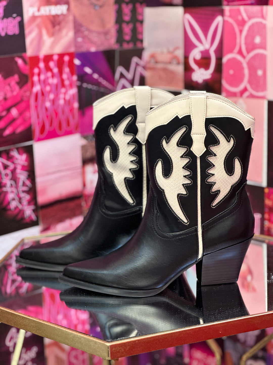 Houston Black & White Booties