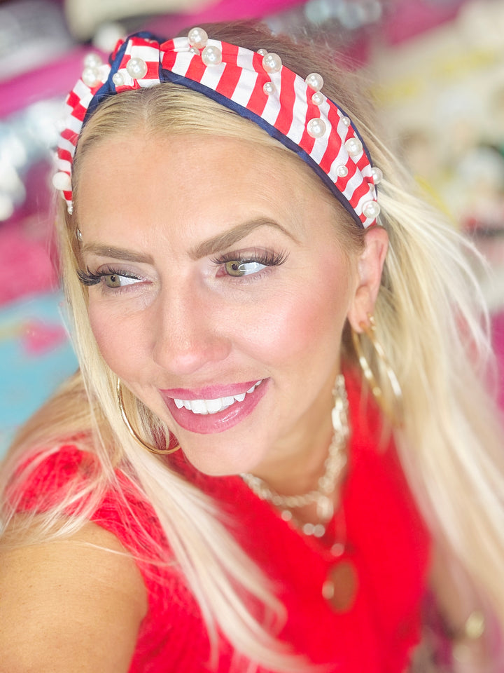 Pearls & Stripes Headband