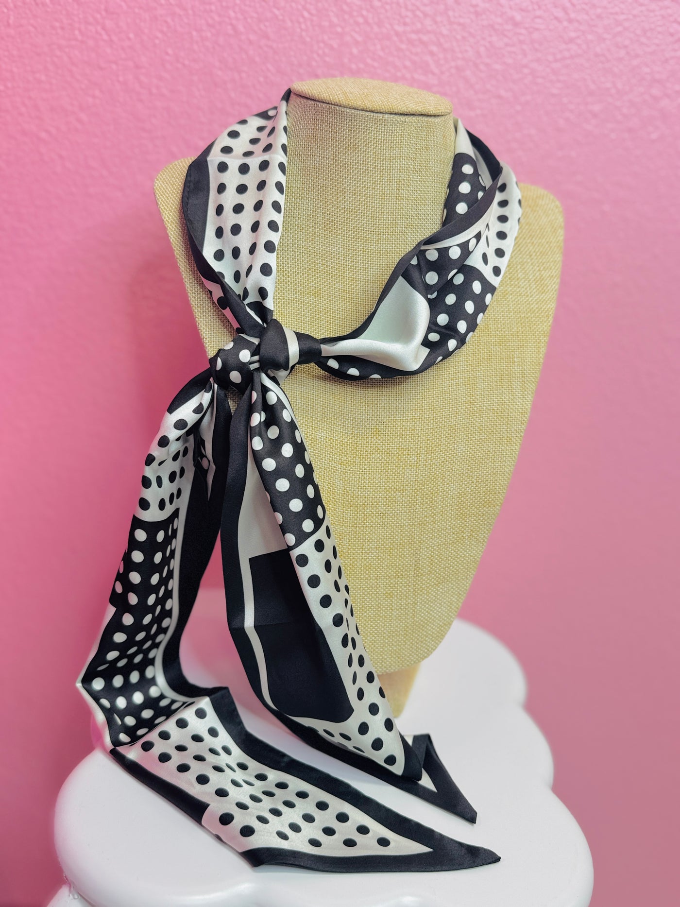 Black Polka Dot Scarf