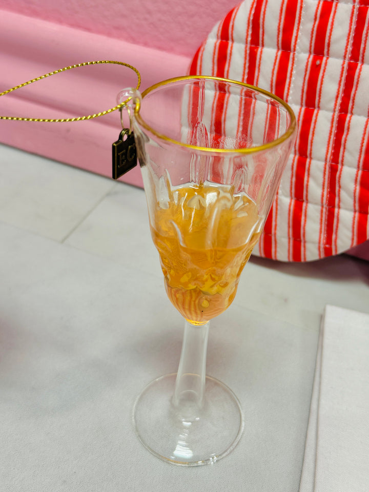 Champagne Flute Glass Ornament