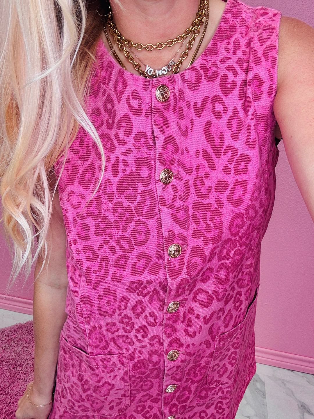 Blush Hour Leopard Mini Dress