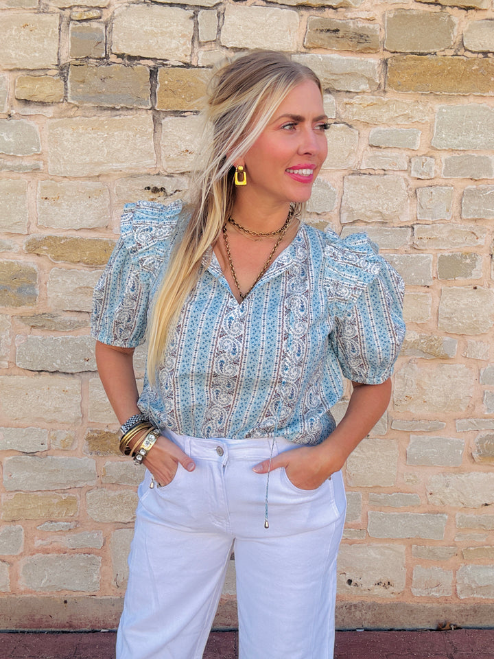 Powdered Perfection Paisley Top