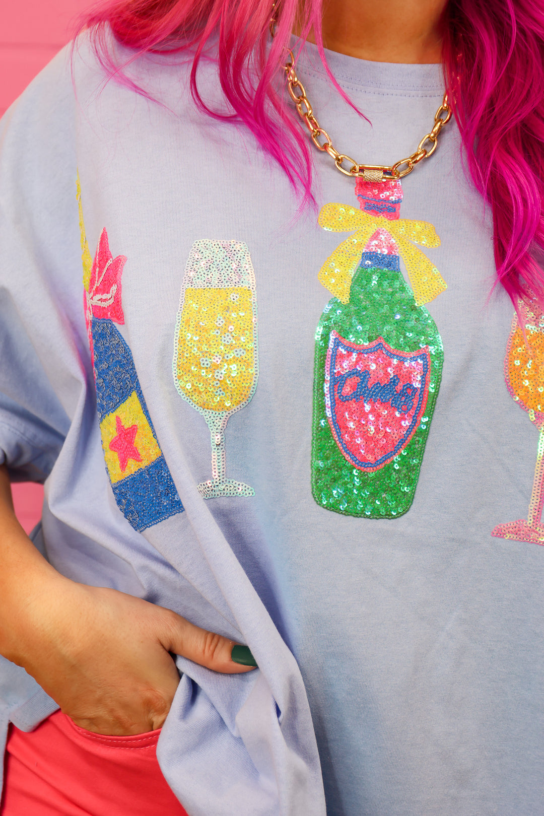 Champagne Sequin Top