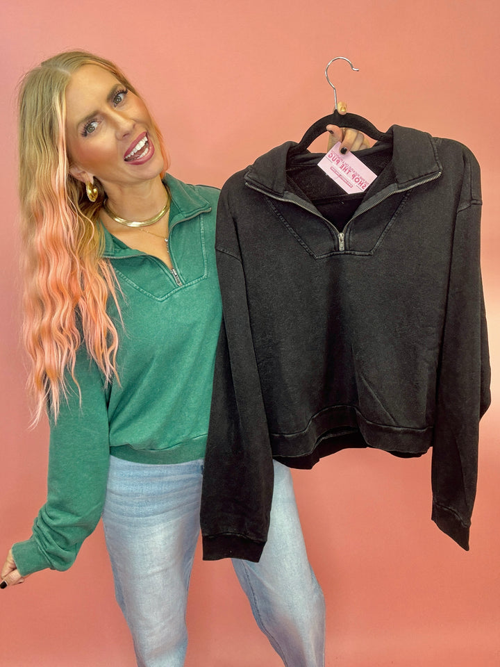 The Weekender Zip Collar Sweater