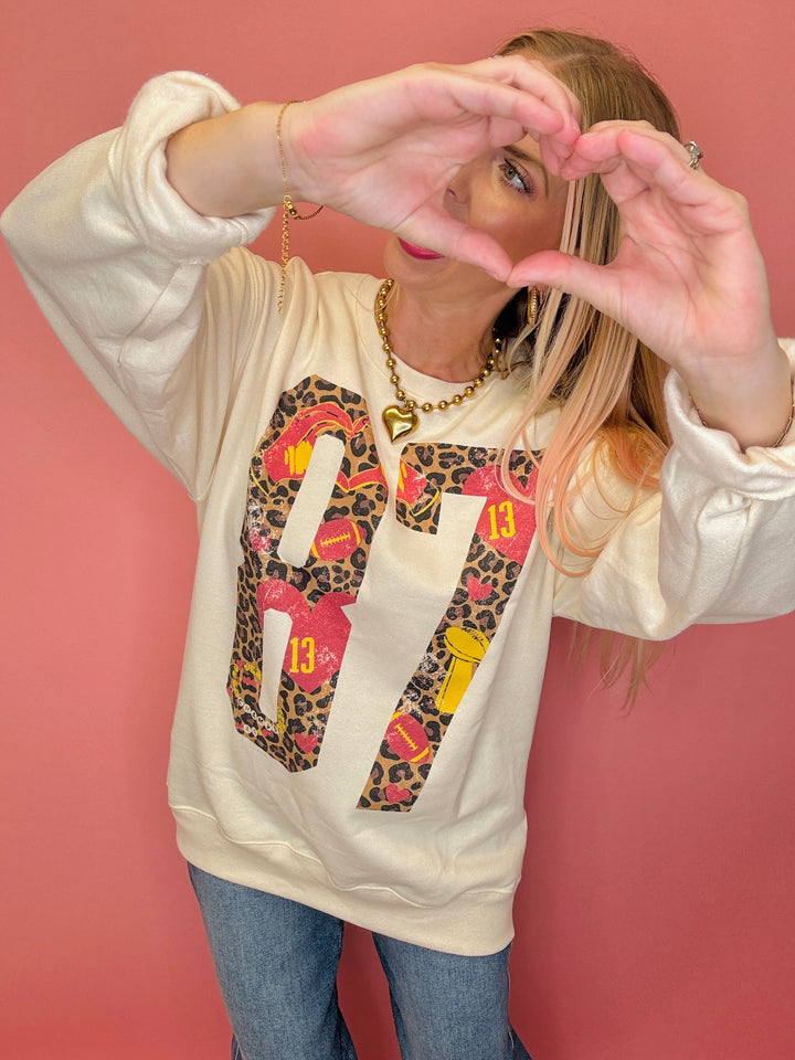 87 Leopard Football Sweatshirt