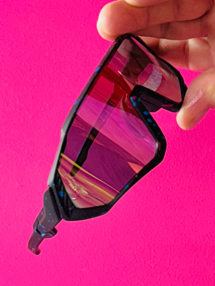 Multicolor Frame Tinted Lenses Sport Sunglasses