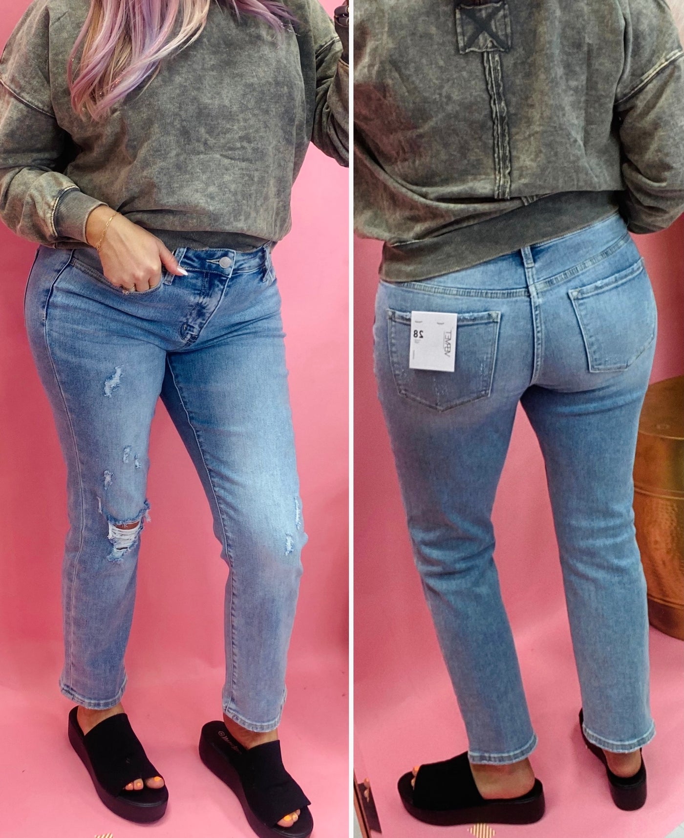 The Grace Distressed Crop Jeans