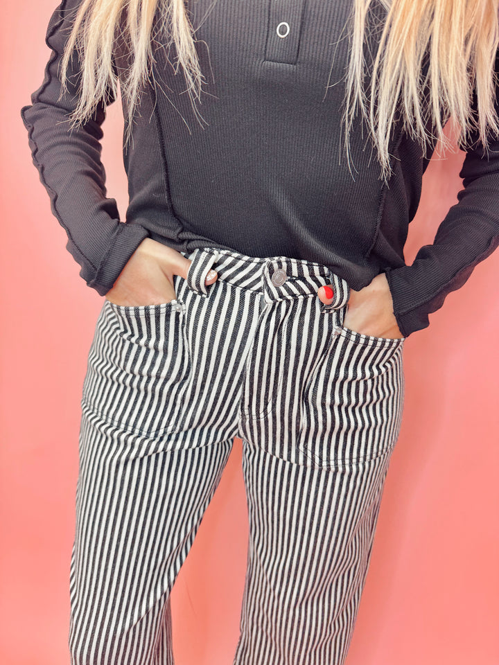 Easy Going Denim Stripe Jeans