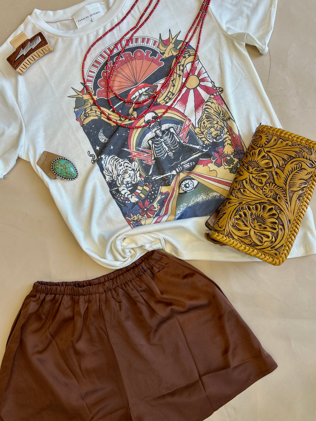 Cognac Satin Lined Shorts