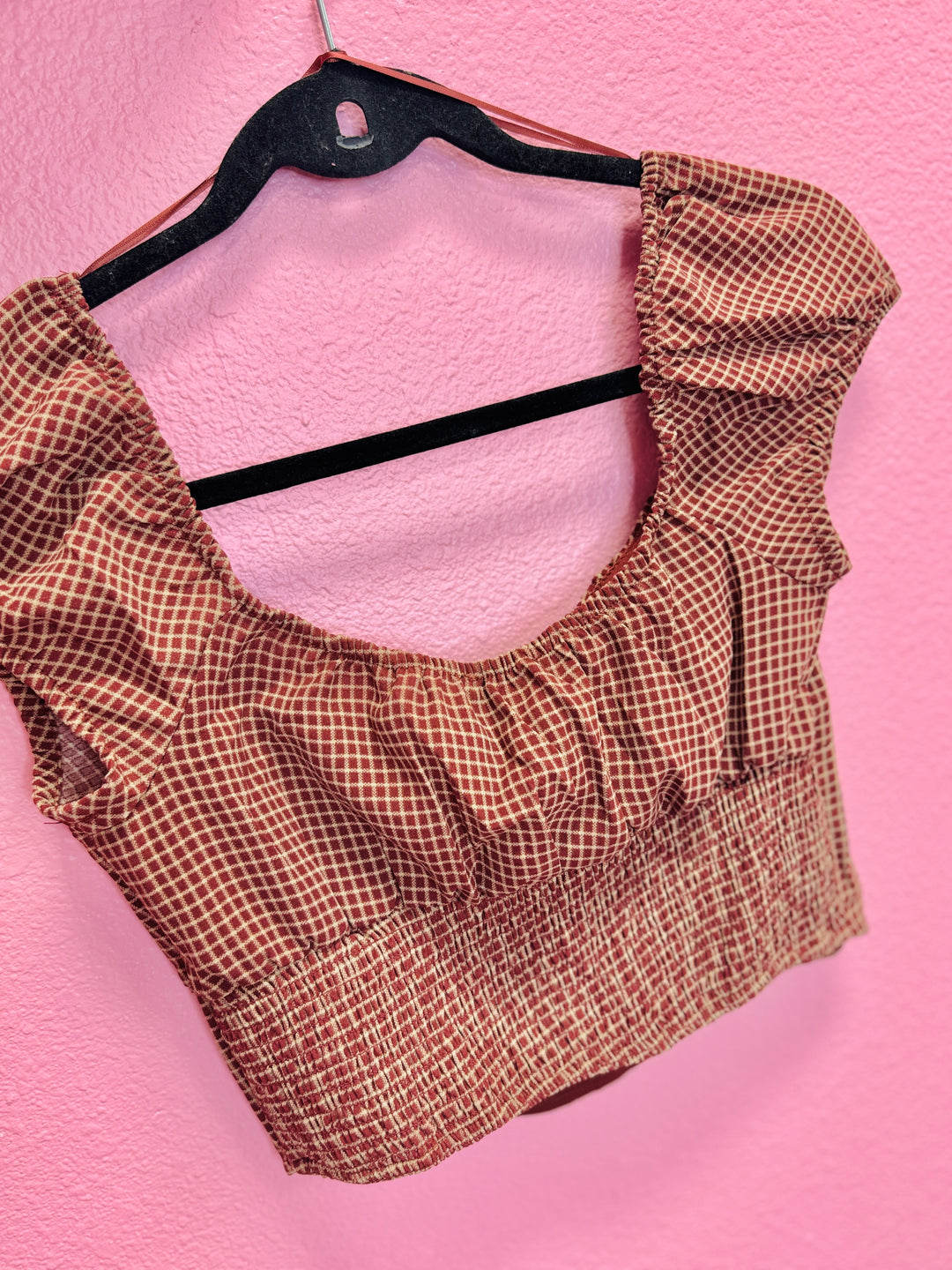 The Poppy Plaid Tie Top