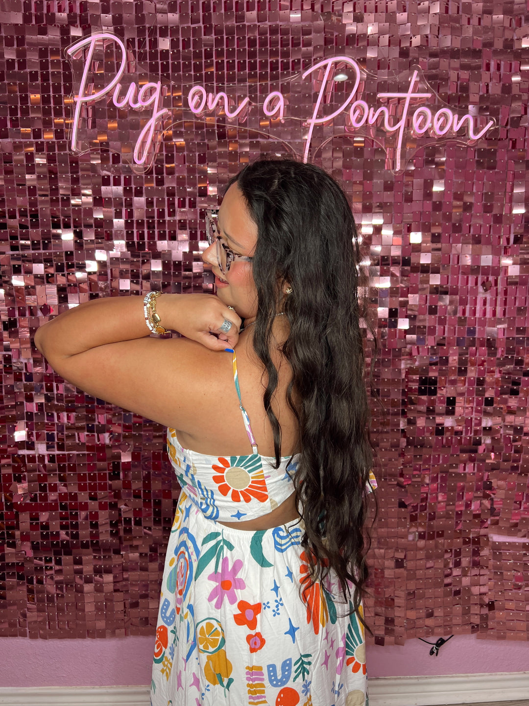 Summer Pleated Bow Back Midi Dress