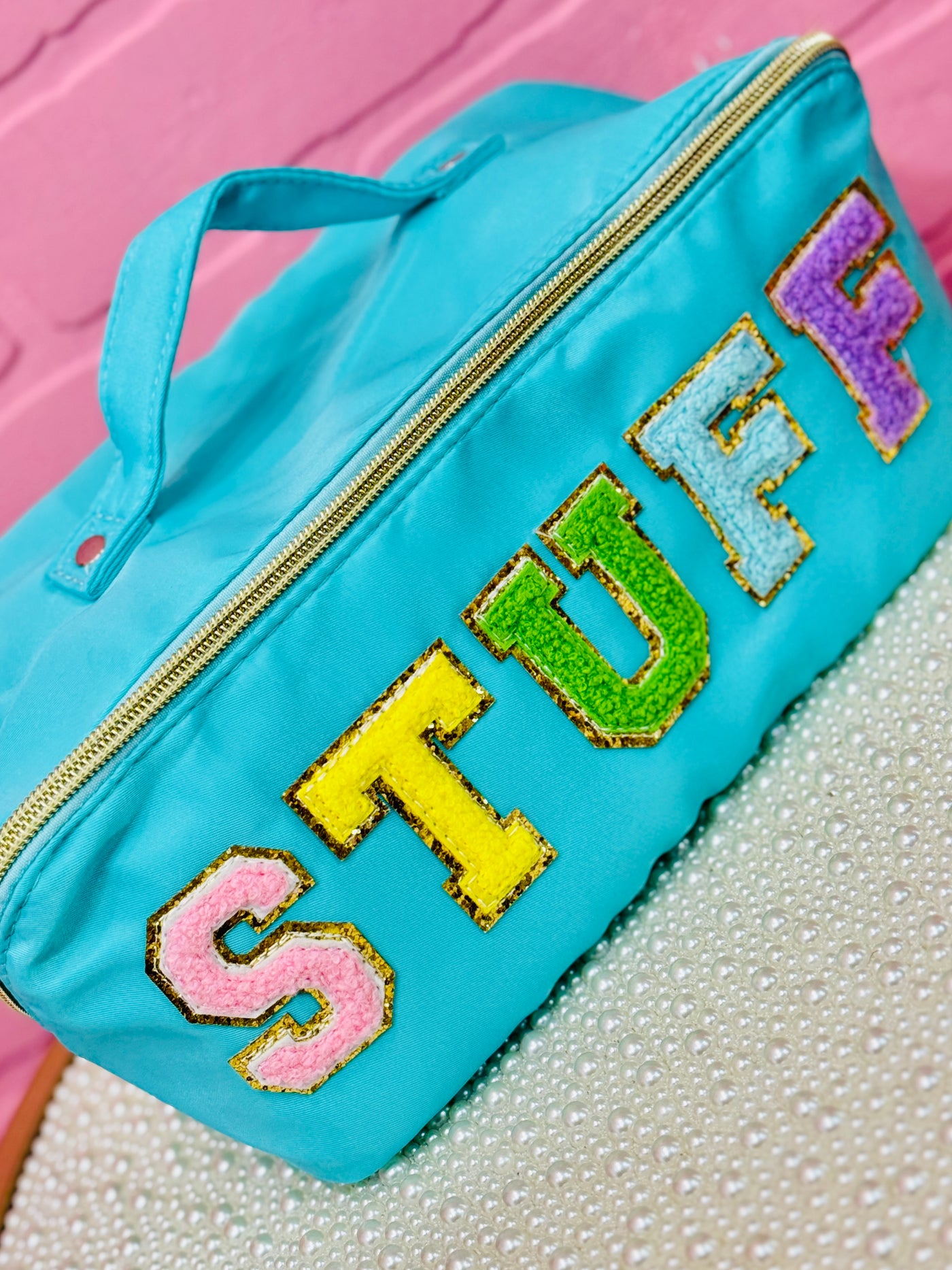 Stuff Cube Chenille Patch Travel Bag