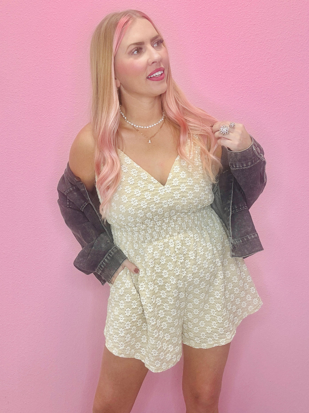 Frankie Floral Lace Romper