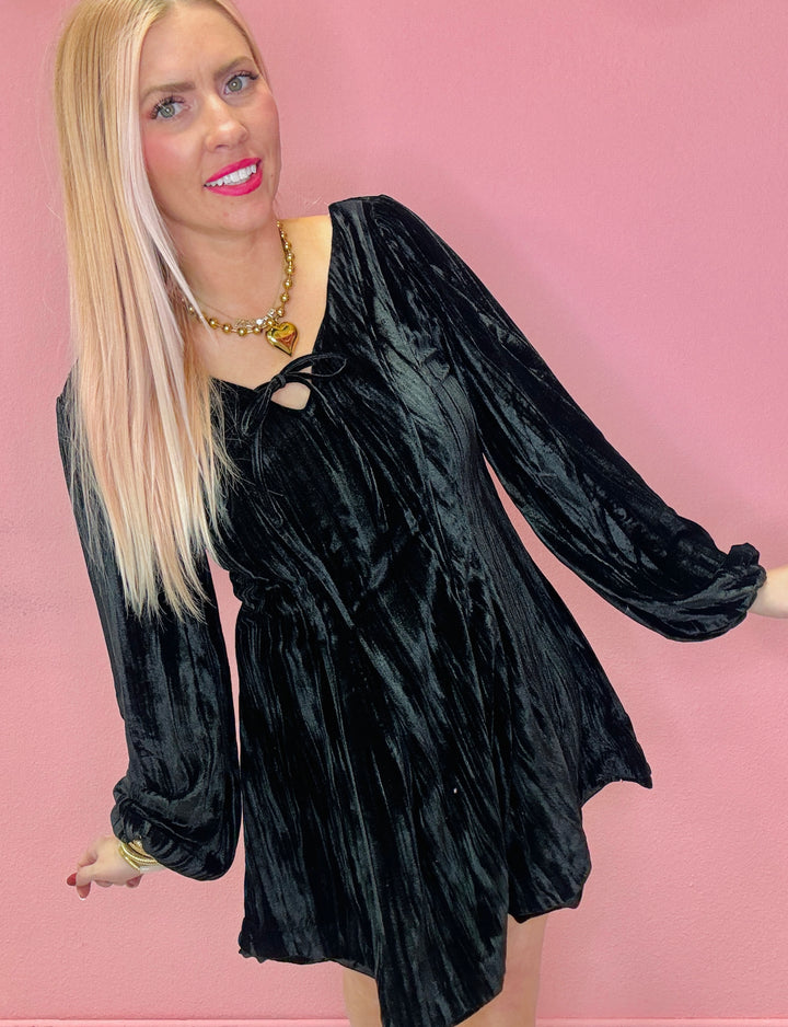 Sassy Velvet Mini Flare Dress