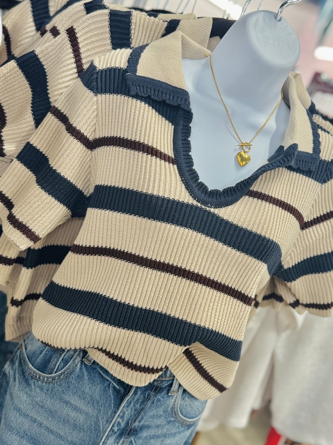 The Terrance Stripe Collared Top