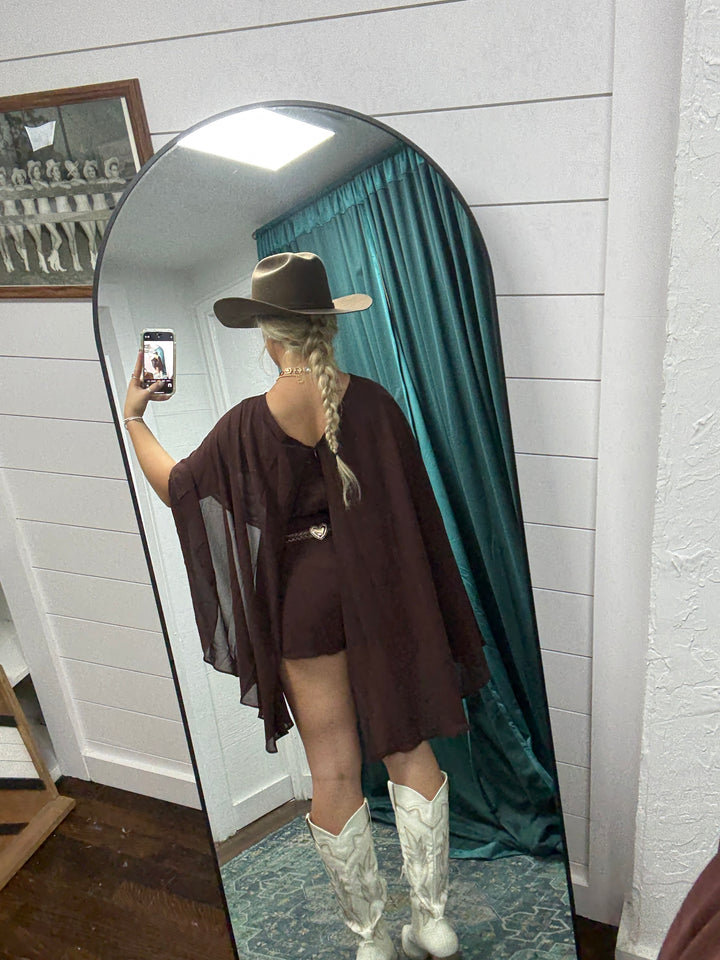 The Stella Chiffon Cape Romper