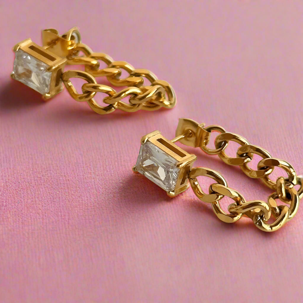 Diamond Chain Earrings