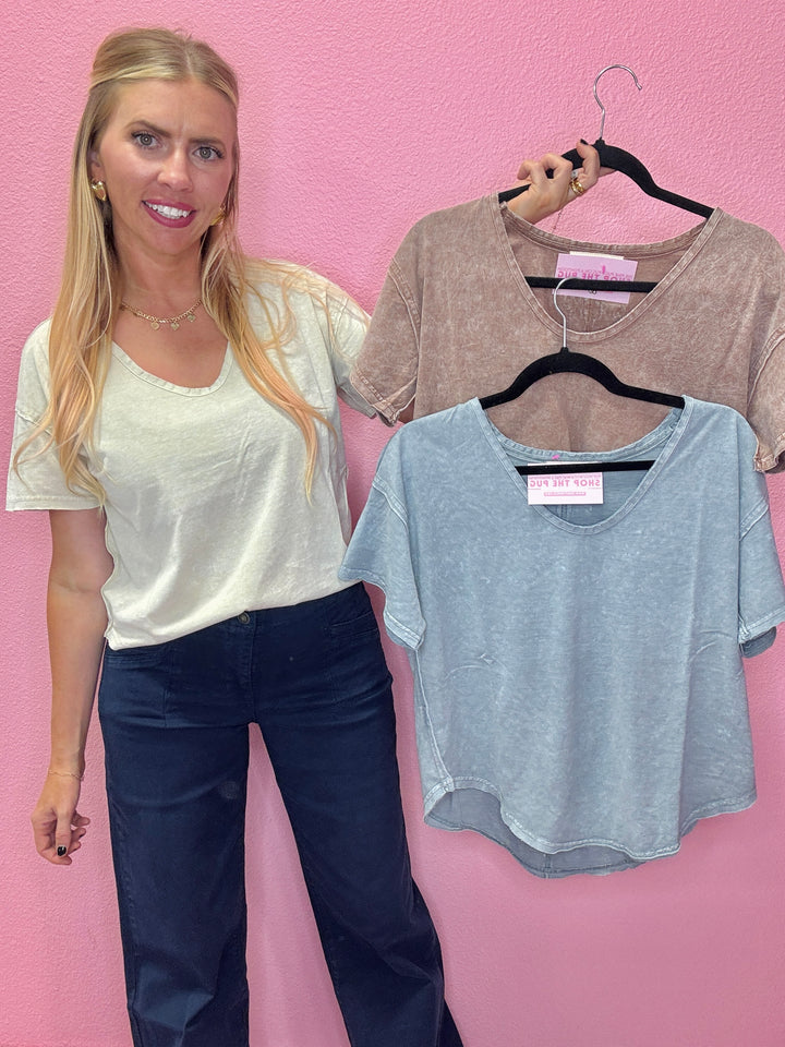 The Skylar Washed Knit Tee
